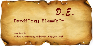 Daróczy Elemér névjegykártya