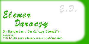 elemer daroczy business card